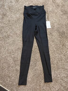 Year of Ours Black Ribbed High-Waist Leggings